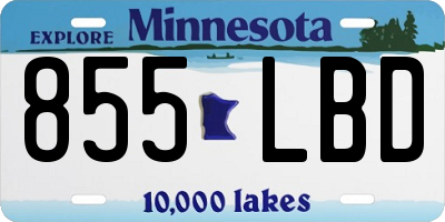 MN license plate 855LBD