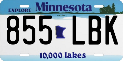 MN license plate 855LBK