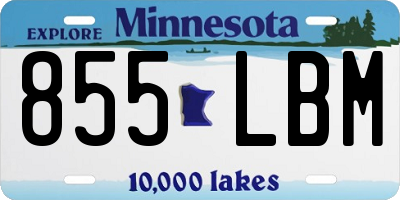 MN license plate 855LBM