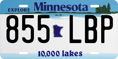 MN license plate 855LBP