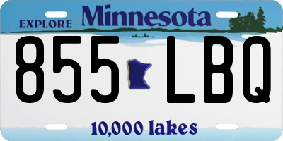 MN license plate 855LBQ