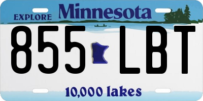 MN license plate 855LBT