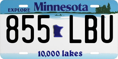 MN license plate 855LBU