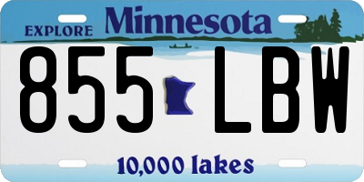 MN license plate 855LBW