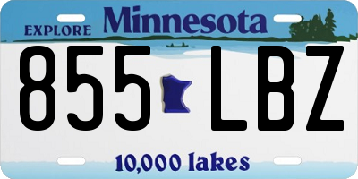 MN license plate 855LBZ