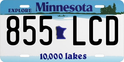 MN license plate 855LCD
