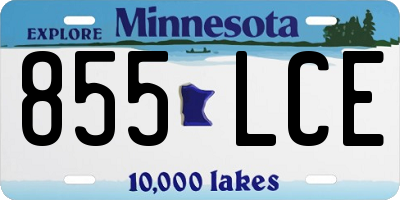 MN license plate 855LCE