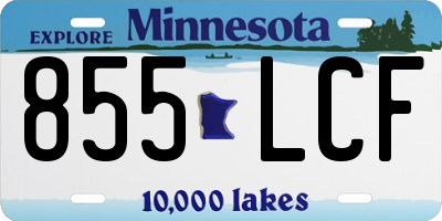 MN license plate 855LCF