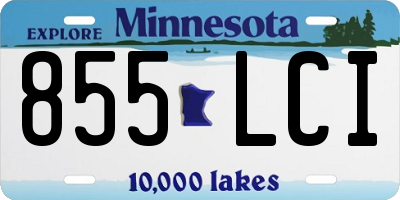MN license plate 855LCI