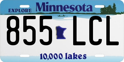 MN license plate 855LCL