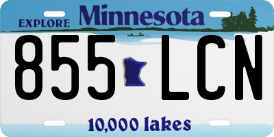MN license plate 855LCN