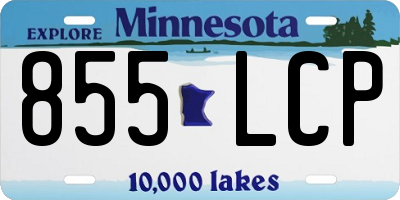 MN license plate 855LCP
