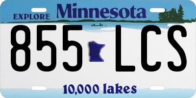 MN license plate 855LCS