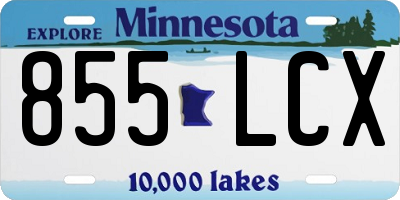 MN license plate 855LCX