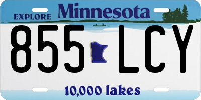 MN license plate 855LCY