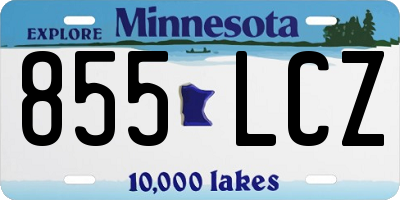 MN license plate 855LCZ