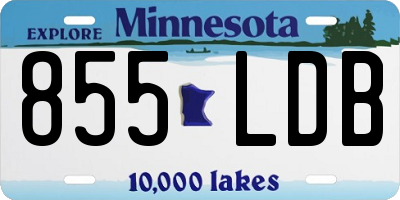 MN license plate 855LDB