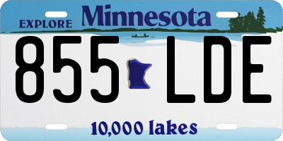 MN license plate 855LDE