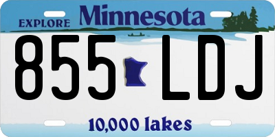 MN license plate 855LDJ