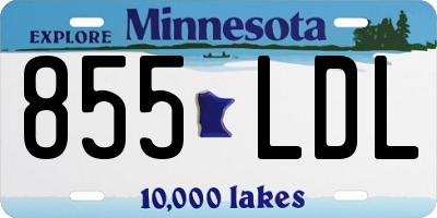 MN license plate 855LDL