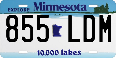 MN license plate 855LDM