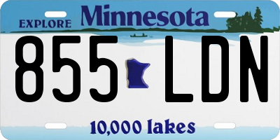 MN license plate 855LDN