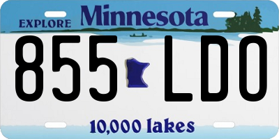 MN license plate 855LDO