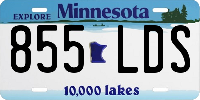 MN license plate 855LDS