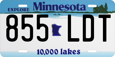 MN license plate 855LDT