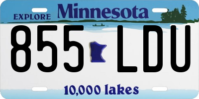 MN license plate 855LDU