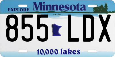 MN license plate 855LDX