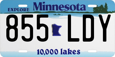 MN license plate 855LDY