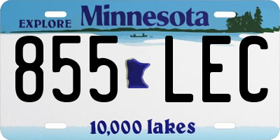MN license plate 855LEC