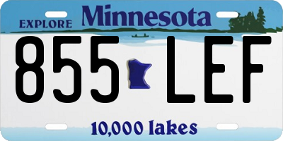 MN license plate 855LEF