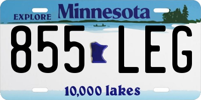 MN license plate 855LEG