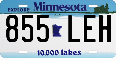 MN license plate 855LEH