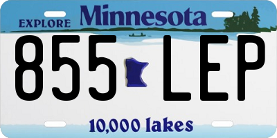 MN license plate 855LEP
