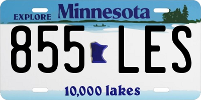 MN license plate 855LES
