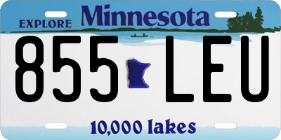 MN license plate 855LEU