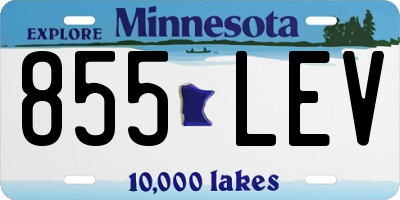 MN license plate 855LEV