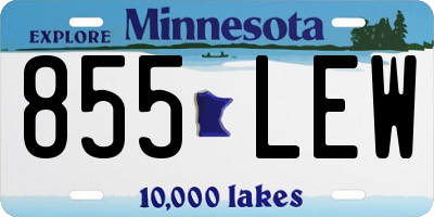 MN license plate 855LEW