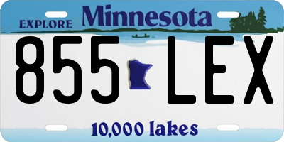 MN license plate 855LEX
