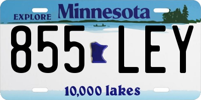 MN license plate 855LEY
