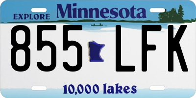 MN license plate 855LFK