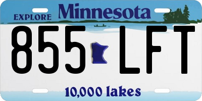 MN license plate 855LFT