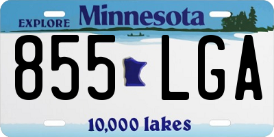MN license plate 855LGA