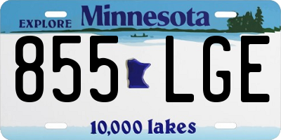 MN license plate 855LGE