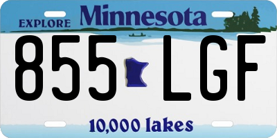 MN license plate 855LGF