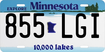 MN license plate 855LGI