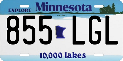 MN license plate 855LGL